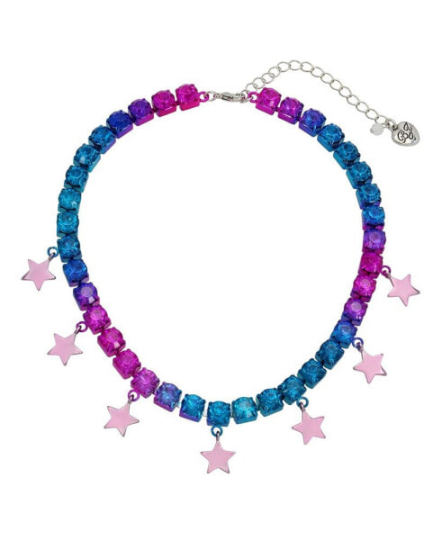 Betsey Johnson faux Stone Starry Bib Tennis Necklace