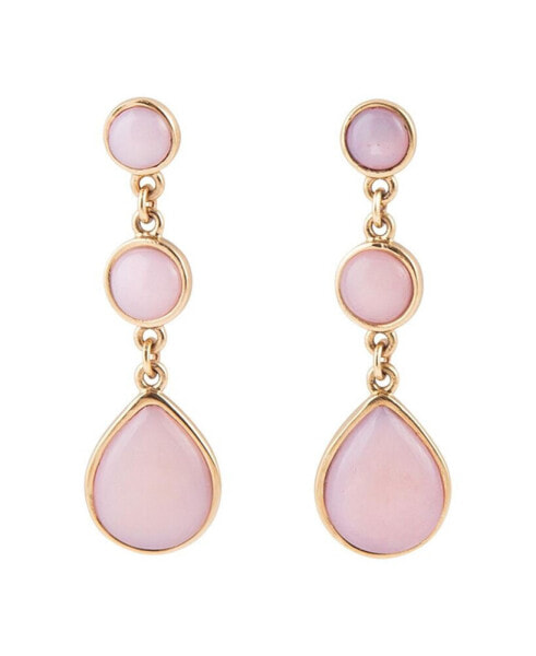 Dreamy Bronze and Genuine Pink Opal Drop Earrings