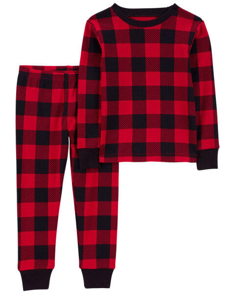 Toddler 2-Piece Buffalo Check 100% Snug Fit Cotton Pajamas 2T