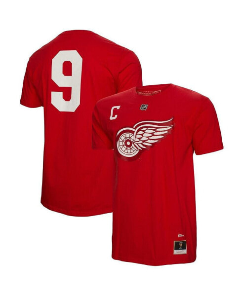 Men's Gordie Howe Red Detroit Red Wings Name and Number T-shirt