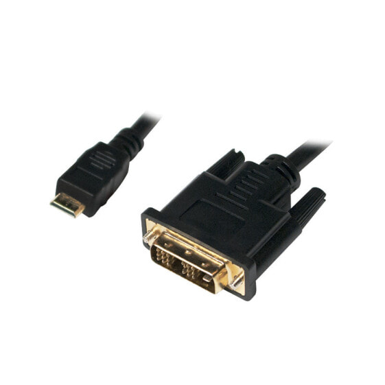 Переходник Mini-HDMI - DVI-D M/M 1 м - Мини-НDMI - DVI-D - Мужской - Мужской - Золото.