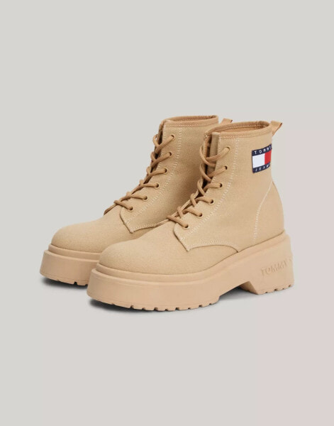 Tommy Jeans Ankle Boots in Beige