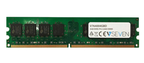 V7 4GB DDR2 PC2-6400 800Mhz DIMM Desktop Memory Module - V764004GBD - 4 GB - 1 x 4 GB - DDR2 - 800 MHz - 240-pin DIMM - Green