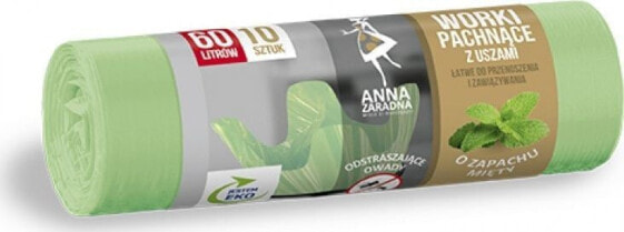 Мешки для мусора Anna Zaradna ANNA ZARADNA, мятный аромат, 60 л, 10 шт., мятный