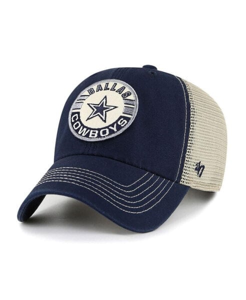 Men's Navy, Natural Dallas Cowboys Notch Trucker Clean Up Adjustable Hat