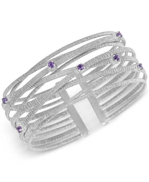 Swiss Blue Topaz Multi-Row Cuff Bracelet (3/4 ct. t.w.) in Sterling Silver (Also in Amethyst & Garnet)