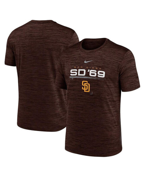 Men's Brown San Diego Padres Wordmark Velocity Performance T-shirt
