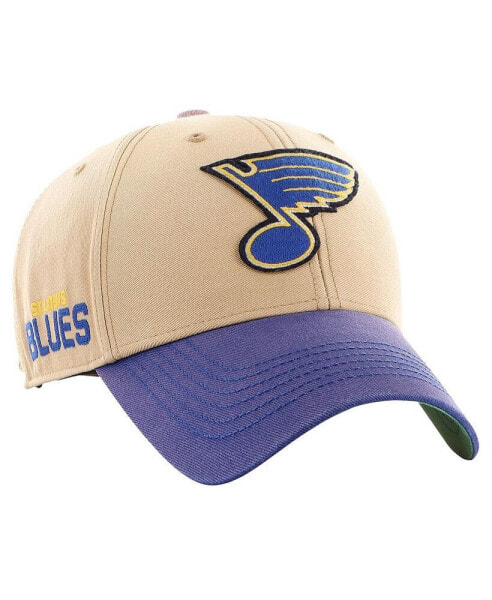 Men's Khaki, Blue Distressed St. Louis Blues Dusted Sedgwick MVP Adjustable Hat