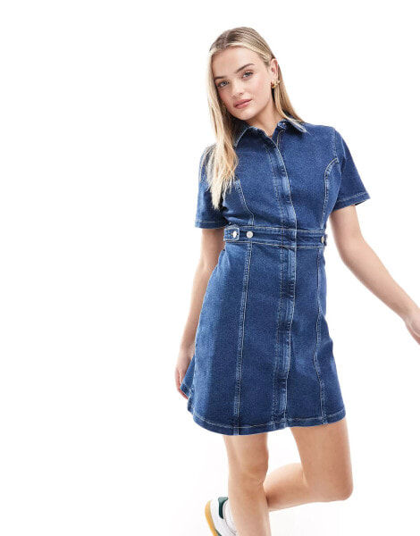 Tommy Jeans Denim Mini Dress in Blue