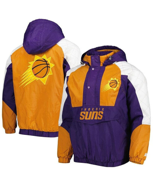 Men's Purple Phoenix Suns Body Check Raglan Hoodie Half-Zip Jacket