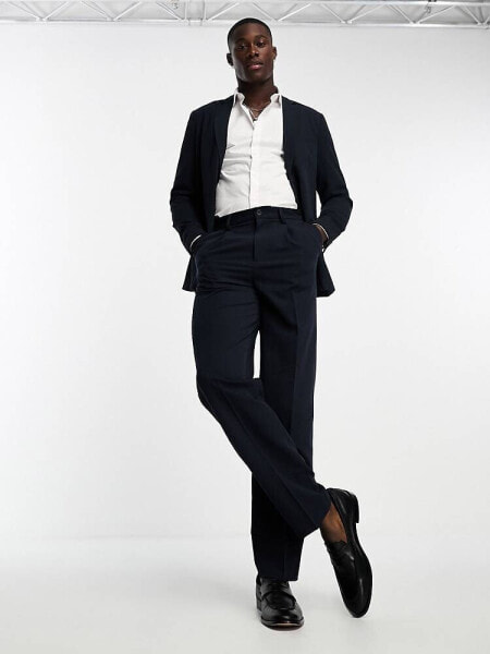 ONLY & SONS slim tapered suit trousers in navy