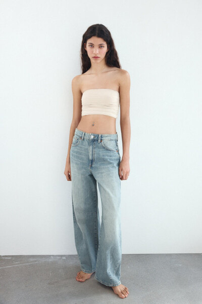 Trf baggy balloon mid-rise jeans