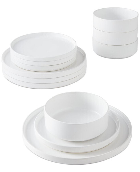 Aaden Matte Stackable 12-Pc. Dinnerware Set Service for 4, Created for Macy's