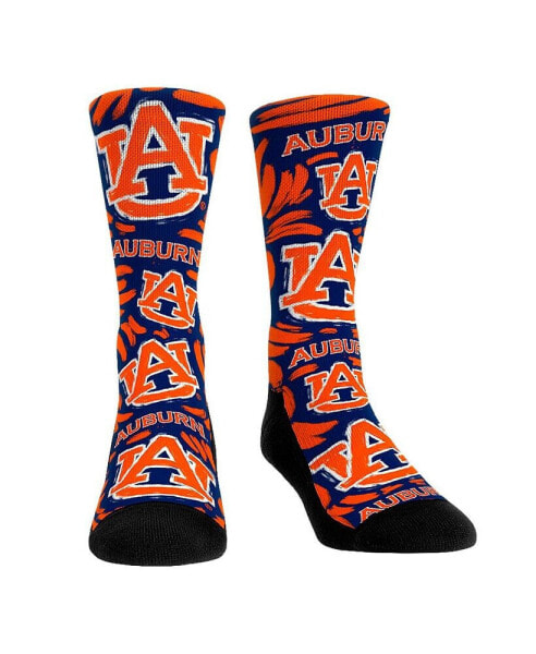 Men's and Women's Socks Auburn Tigers Allover Logo and Paint Crew Socks