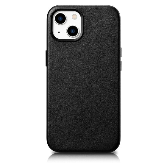 Чехол для смартфона ICARER из натуральной кожи для iPhone 14 Plus MagSafe Черный
