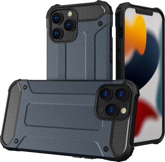 Hurtel Hybrid Armor pancerne hybrydowe etui pokrowiec iPhone 13 Pro Max niebieski