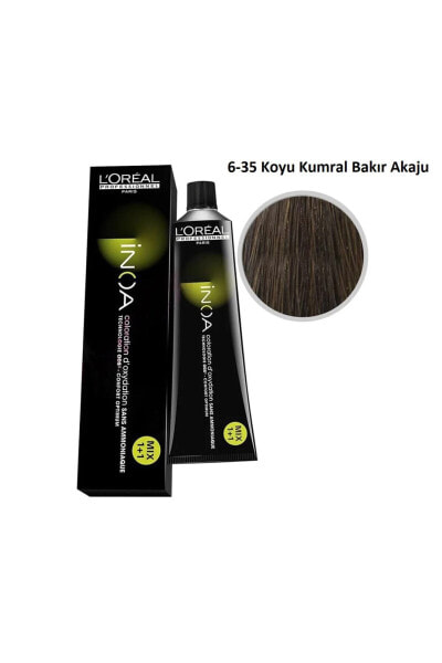 Inoa 6,35 Koyu Kumral Bakır Akaju Amonyaksız Yağ Bazlı Kalıcı Saç Boyası 60ml Keyk.*