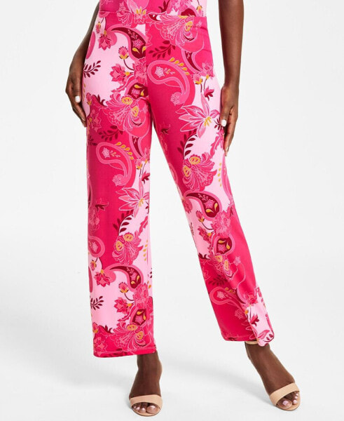 Women's Printed Pull On Knit Pants, Created for Macy's