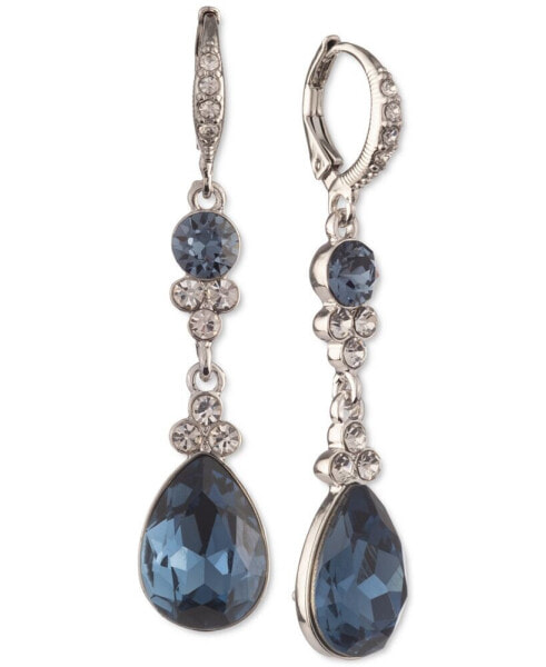 Pear-Shape Crystal Double Drop Earrings