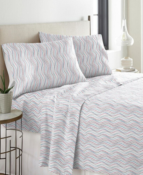 Metro Wave Heavy Weight Cotton Flannel Sheet Set, Twin XL