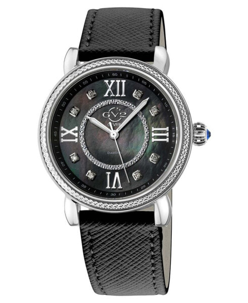 Часы Gv2 By Gevril Marsalaляемый Кожаный Черный 37mm