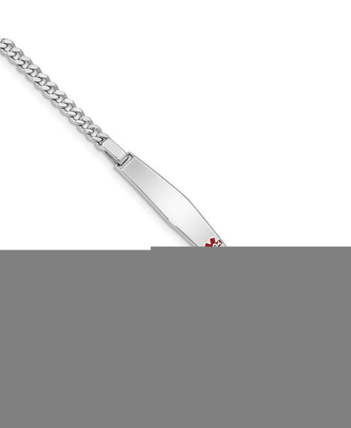 Sterling Silver Rhodium-plated Medical ID Bracelet w/Curb Link