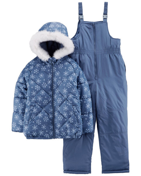 Kid 2-Piece Snowflake Print Snowsuit 6