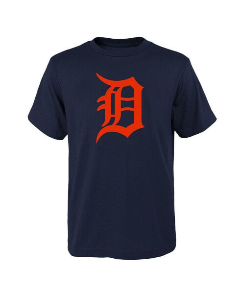 Big Boys and Girls Navy Detroit Tigers Logo Primary Team T-shirt