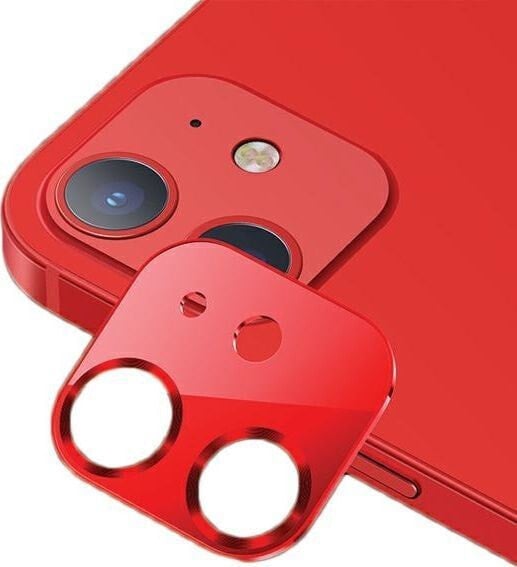 Usams USAMS Camera Lens Glass iPhone 12 mini metal czerwony/red BH706JTT03 (US-BH706)