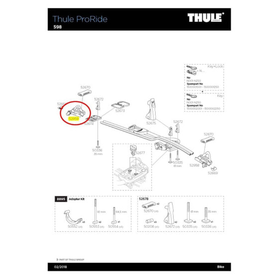 THULE Rear Wheel Support Proride 598 V19 Spare Part