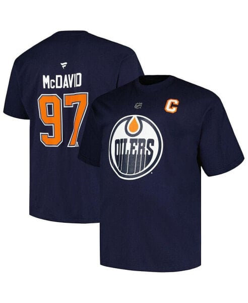 Men's Connor McDavid Navy Edmonton Oilers Big and Tall Name and Number T-shirt