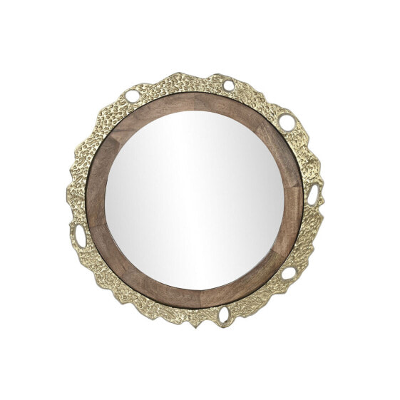 Зеркало для дома DKD Home Decor 78,5 x 2,5 x 78,5 см Золотисто-коричневое из алюминия и древесины манго
