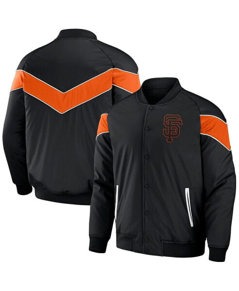 Men's Darius Rucker Collection by Black San Francisco Giants Baseball Raglan Full-Snap Jacket