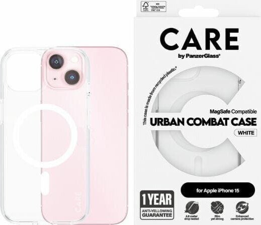 PanzerGlass CARE by PanzerGlass Urban Combat Case iPhone 15 6,1" MagSafe biały/white 1417