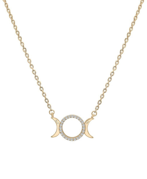 Diamond Triple Moon 18" Pendant Necklace (1/10 ct. t.w.) in Gold Vermeil, Created for Macy's