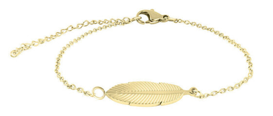 Stylish gilded bracelet with feather