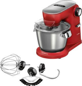 Bosch MUM9A66R00 - 5.5 L - CE - VDE - Red - Silver - Rotary - Stainless steel - 1600 W