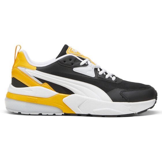 Puma Vis2k Lace Up Mens Black, White, Yellow Sneakers Casual Shoes 39231831