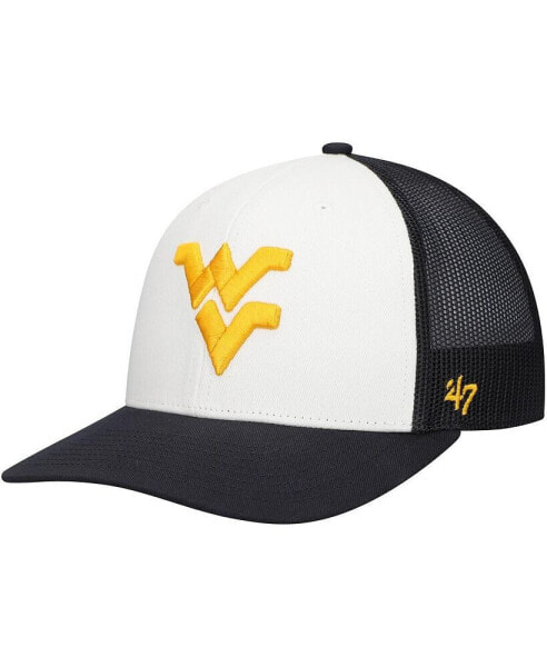 47 Brand Men's White/Navy West Virginia Mountaineers Freshman Trucker Adjustable Hat