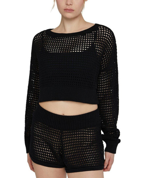 Ivl Collective Knit Mesh Cropped Pullover Women's