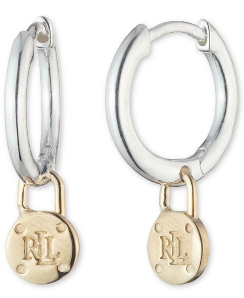 Серьги Ralph Lauren padlock Logo Dangle Hoop