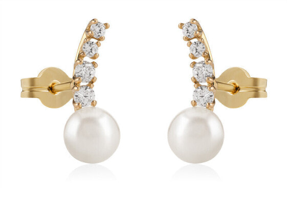 Charming gold earrings with pearls 14/220.361/3ZIR