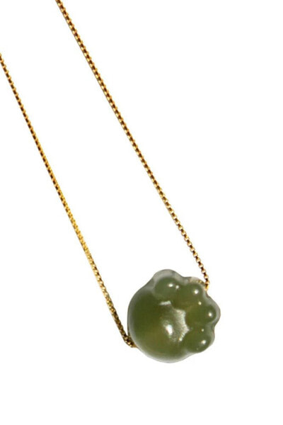 Cat paw — Green jade necklace