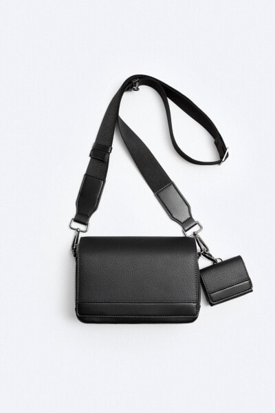 Contrast crossbody bag with purse