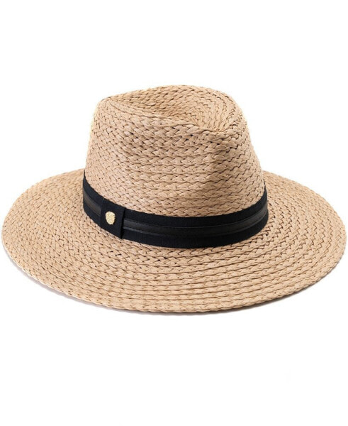 Straw Panama Hat with Ribbon Trim