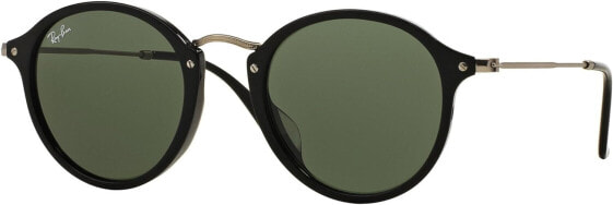 Очки солнцезащитные Ray-Ban RB2447F Round Fleck Asian Fit Sunglasses, Black/Green, 52 mm.