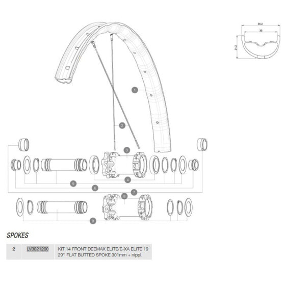 MAVIC Deemax Elite/E-XA Elite 29 2019 Front Spokes 14 units