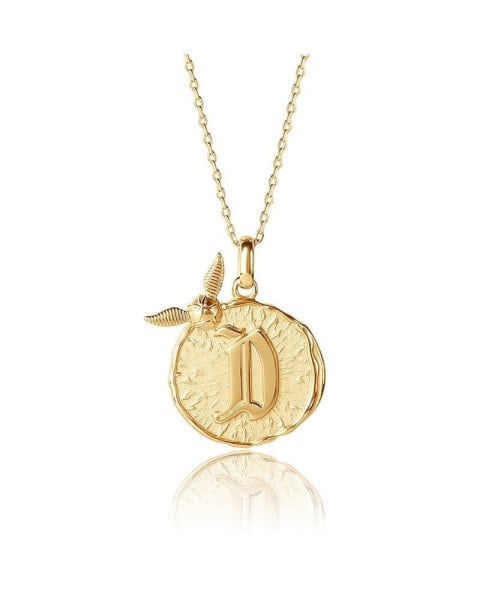 Wizarding World Golden Snitch Initial Gold Plated Pendant Necklace, 18"