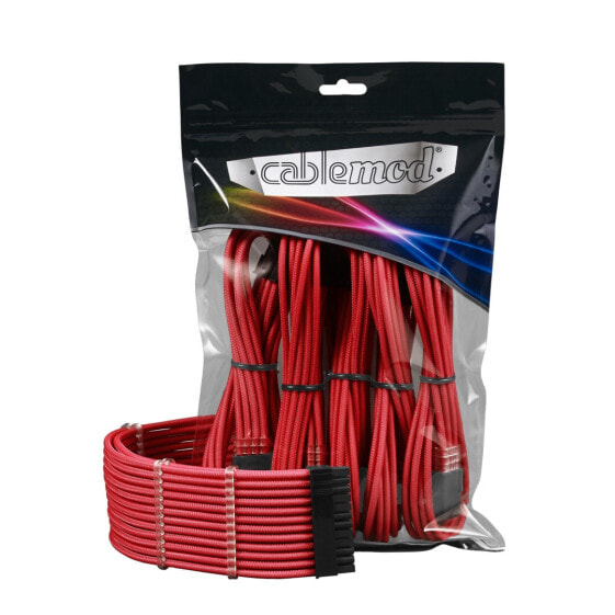 cablemod ModMesh - Male - Female - Straight - Straight - Black - Red - 259 mm