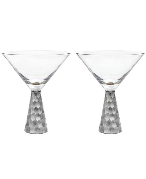 Daphne Silver Martini Glasses, Set of 2